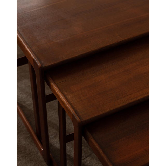Teak Nesting Tables by Arne Hovmand-Olsen for Mogens Kold, 1960s, Set of 3 For Sale - Image 12 of 16