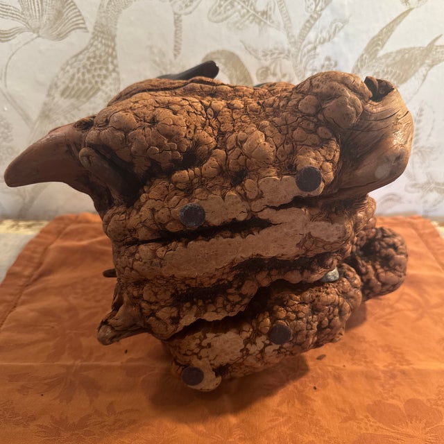 Vintage 7 Wooden Birds on Carved Burl Wood Sculpture For Sale - Image 12 of 12