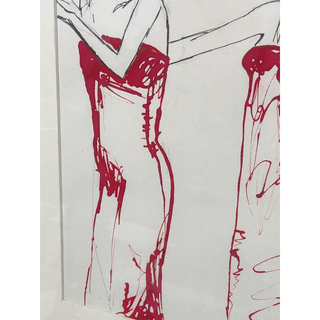 “The Models” Framed Ink on Paper Drawing by Cassandra Auker For Sale - Image 6 of 9