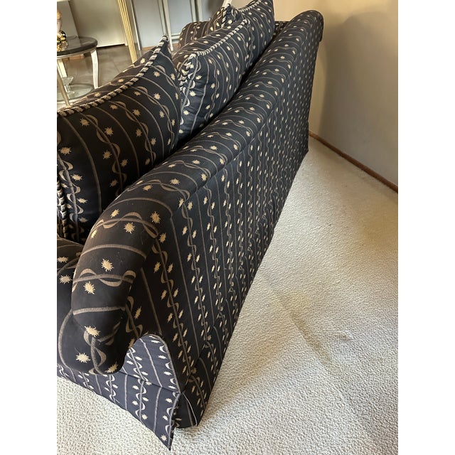 Marge Carson 1980s Vintage Postmodern Marge Carson Silk Roll-Arm Sofa For Sale - Image 4 of 12
