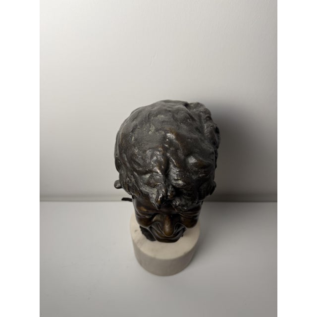 Head of a Neapolitan Street Urchin, Late 19th Century, Bronze on Marble Base For Sale - Image 15 of 18