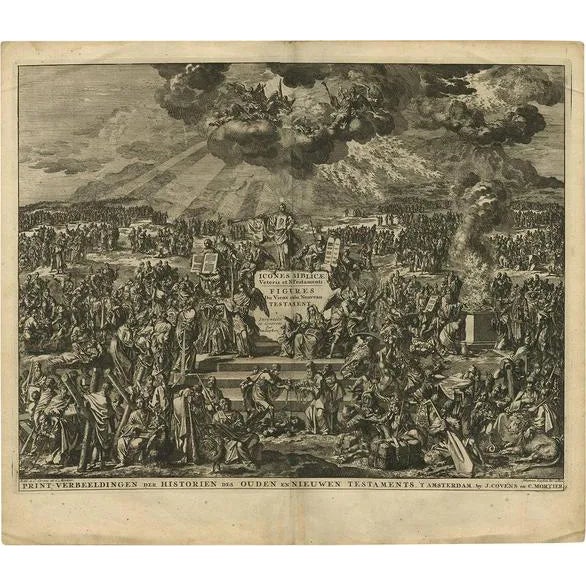 J. Luyken, Engraving of Bible Frontispiece, 1743, Paper For Sale