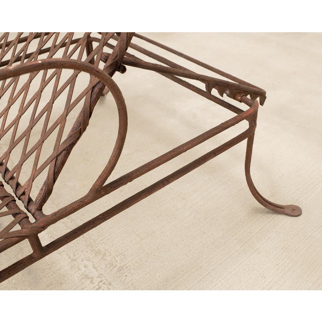 Burnt Umber Rose Tarlow Melrose House Twig Iron Garden Chaise Lounge For Sale - Image 8 of 18