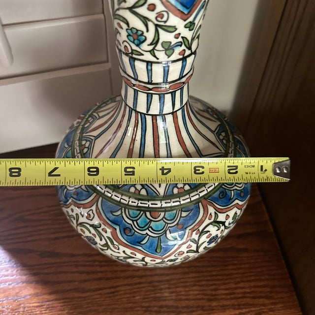 Vintage Kütahya Pottery Vase, Iznik Floral Design For Sale - Image 9 of 11