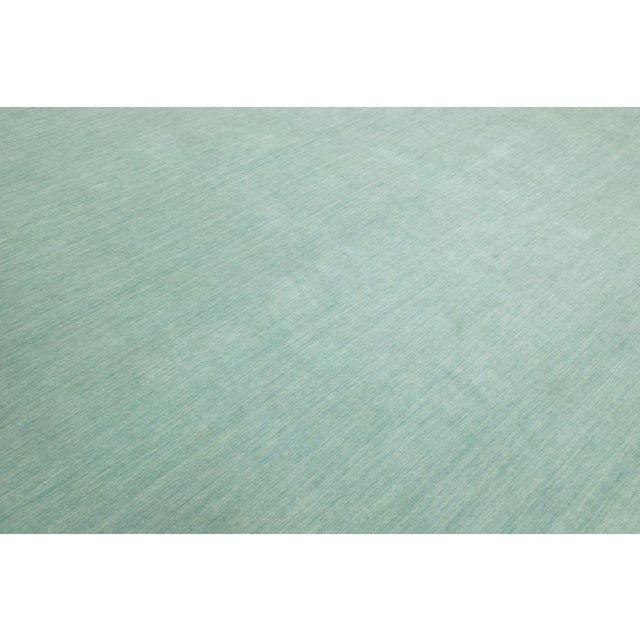 Apadana's Modern Minimalist Gabbeh Wool Rug in Light Green For Sale - Image 9 of 10
