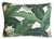 Custom-made pillow by Mike Seratt of The Prized Pig in an iconic tropical banana leaf print fabric. White velvet back....