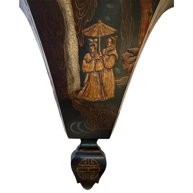Pr Chinoiserie Greek Key Large Black Wall Brackets For Sale - Image 12 of 12