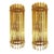 Contemporary amber triedro murano glass wall sconces. Set of two. very elegant , very bright. metal frame in chromed...