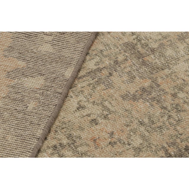 Textile Rug & Kilim’s Distressed Abstract Rug in Beige and Gray All Over Pattern For Sale - Image 7 of 7