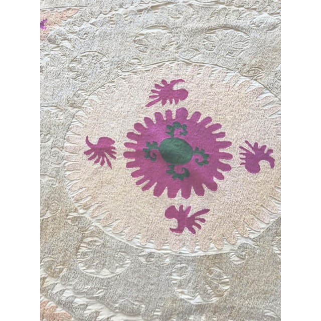 Hand-Embroidered Suzani from Asian, circa early 1960s. Dimension; 59'' x 61'' inches / 150 x 156 cm / 4'11'' x 5'1''...