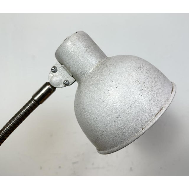 Industrial Grey Workshop Gooseneck Table Lamp, 1960s For Sale - Image 10 of 18