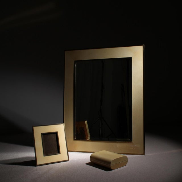 Lacquered Goatskin Parchment Picture Frame by Aldo Tura, Italy, 1970s For Sale - Image 10 of 11