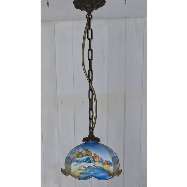 Vintage Pendant Lamp with Brass Mount, 1920, in Very Good conditions. Designed 1920 to 1949 Up to 250V (Europe/UK...