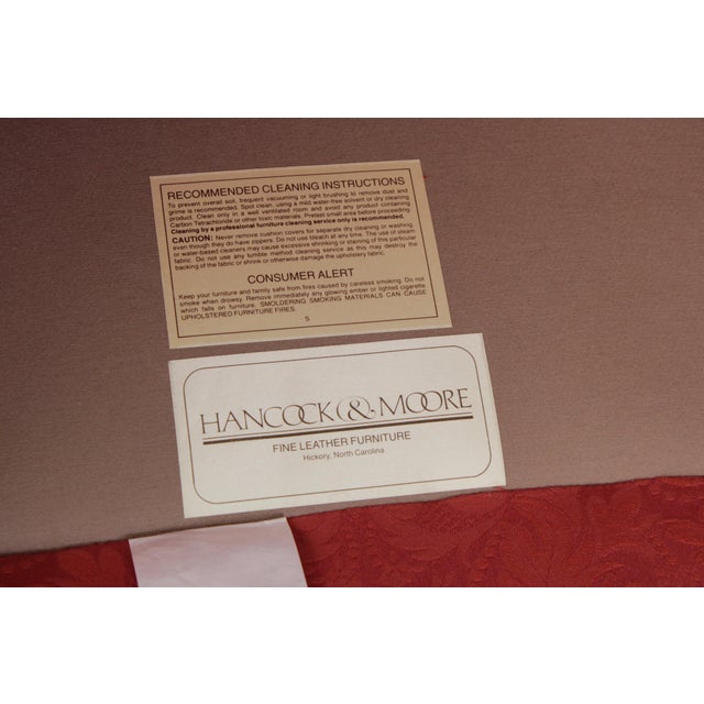 Hancock & Moore Damask Upholstered Wing Chair For Sale - Image 13 of 14