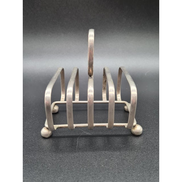 Metal 20th Century Silver-Plated Toast Rack, England, 1960s For Sale - Image 7 of 11