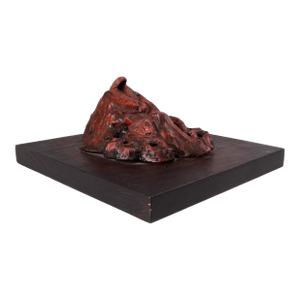 Richard Kozlow Untitled 1996 Abstract Red Bronze Sculpture on Wood Base