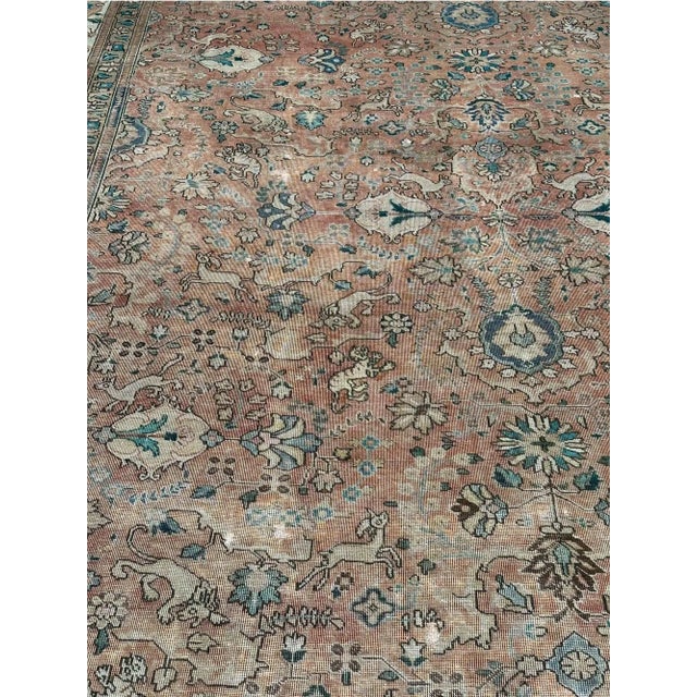 Textile 1950s Old Persian Tabriz Area Rug 10'0" X 13'3" For Sale - Image 7 of 12