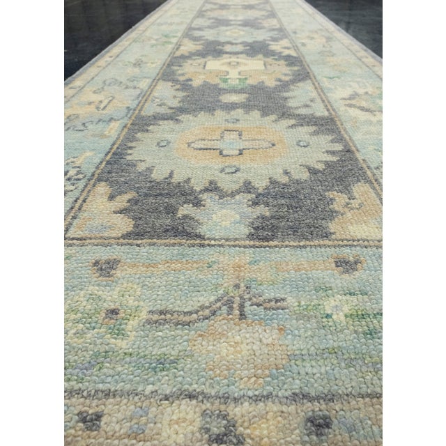 Textile Turkish Oushak Runner Rug 2'10" x 10'10" #17136 For Sale - Image 7 of 8