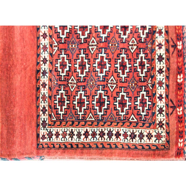 1930s Early 20th Century Persian Yamut Bag Face Rug For Sale - Image 5 of 14