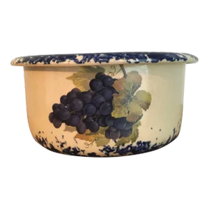 1995 Blue and Ivory Pottery Bowl by Brothers Potteries Norwich Ontario Canada