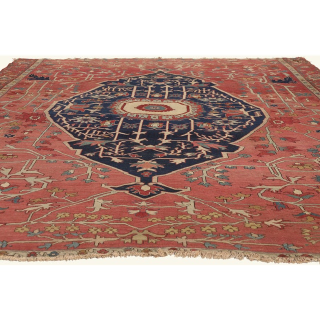 Rustic Late 19th Century Persian Serapi Rug, 08'07 X 10'00 For Sale - Image 3 of 10