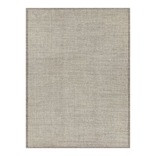 Rug & Kilim’s Textural Kilim With White Textural Stripes and Black Accents For Sale