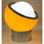 1960s 1960s Orange Ball Form Glass Lamp With Chrome Base- Attributed to Harvey Guzzini For Sale - Image 5 of 9