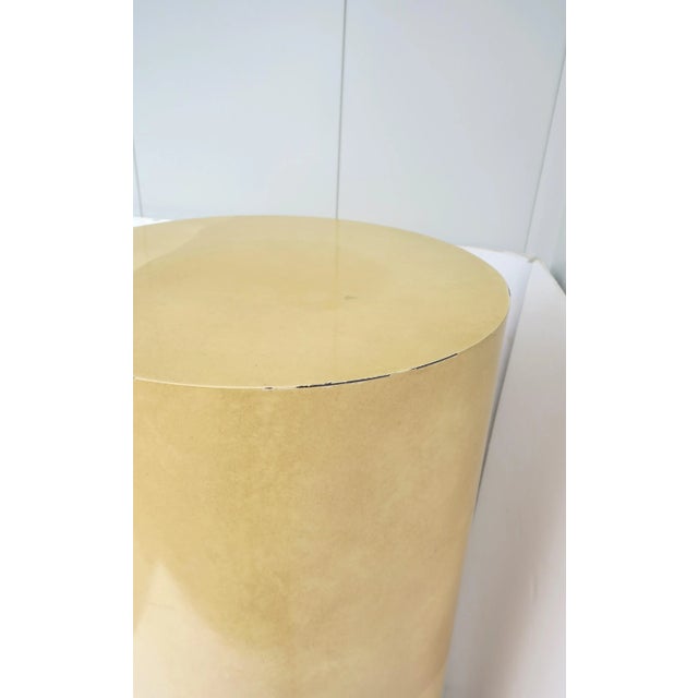 Karl Springer Style Goatskin Parchment Pedestal Column, Modern Postmodern, 1970s 1980s For Sale - Image 11 of 12