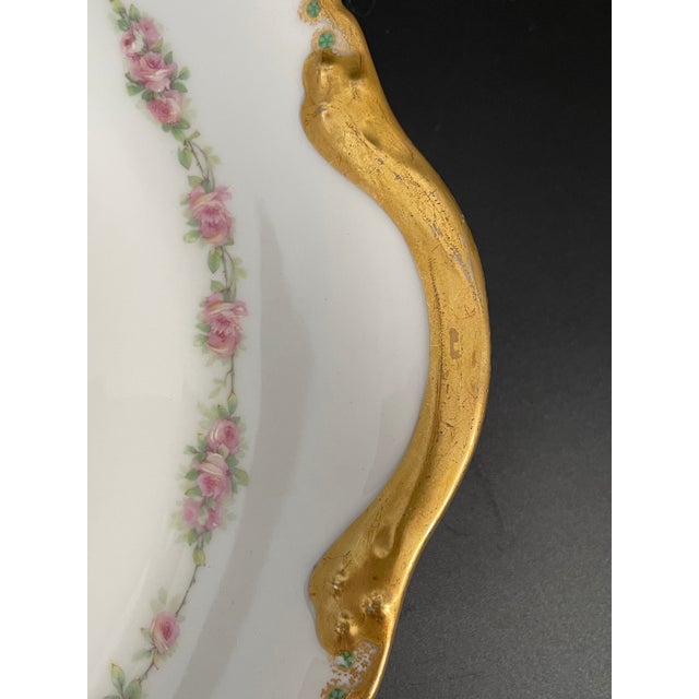 Antique Theodore Haviland Limoges Serving Plate Platter With Heavy Gold For Sale In Las Vegas - Image 6 of 12