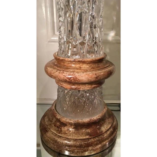 Lobmeyr Mid Century Modern Josef Pravec Modernist Cut Austrian Crystal Table Lamp For Sale - Image 4 of 6