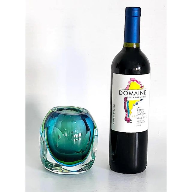 Transparent 1970s Faceted Sommerso Glass Bud Vase For Sale - Image 8 of 11