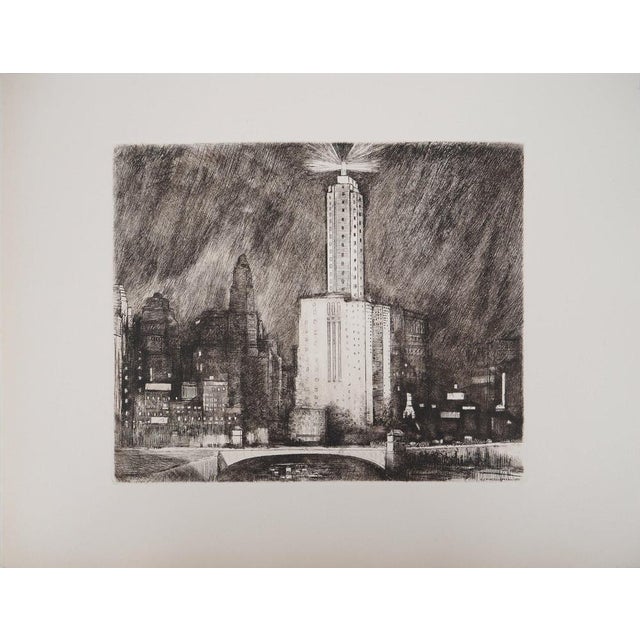 Donald Shaw Maclaughlan, Chicago, The Wacker Drive, 1931, Original Signed Etching For Sale - Image 7 of 7