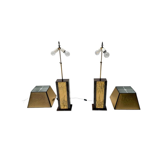 Georges Mathias Hollywood Regency Table Lamps by Georges Mathias, Belgium, 1980s, Set of 2 For Sale - Image 4 of 11