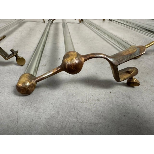Art Deco Towel Holder in Glass and Brass, 1890s For Sale - Image 3 of 11