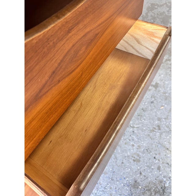 1960s Mid-Century Modern Hooker Walnut & Cane Lowboy Dresser 64” For Sale - Image 14 of 18