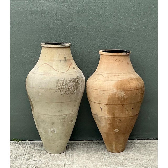Vintage Monumental Turkish Terracotta Vessels - A Pair For Sale - Image 9 of 12