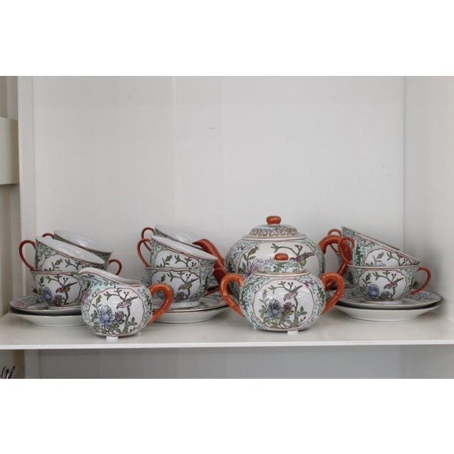 Tea Service from Macau Manufactory, 1960s, Set of 12 For Sale - Image 10 of 11