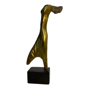 Mid 20 Century Abstract Figurative Brass Sculpture