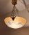 Art Deco French Ceiling Lamp with Colored Glass Bowl on Brass Mount, 1930s For Sale - Image 3 of 7