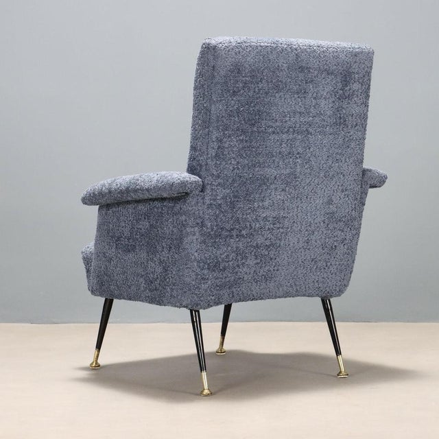 Vintage Armchair in Gray Fabric, 1960s For Sale - Image 5 of 7