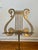 French Mid-20th Century French Patinated Brass Music Stand With Lyre Motif For Sale - Image 3 of 8
