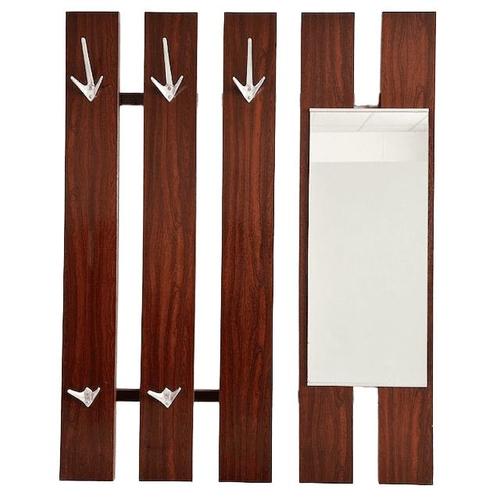 This cool vintage mid-century Danish design modernist rosewood wall coat rack with mirror is entirely in the style of Cees...