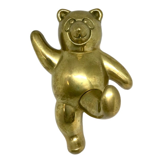 Vintage Brass Teddy Bear Clothes Hook Chairish
