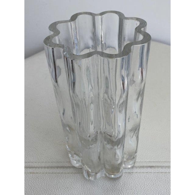 Transparent Mid-Century Modern Swedish Art Glass Vase For Sale - Image 8 of 13