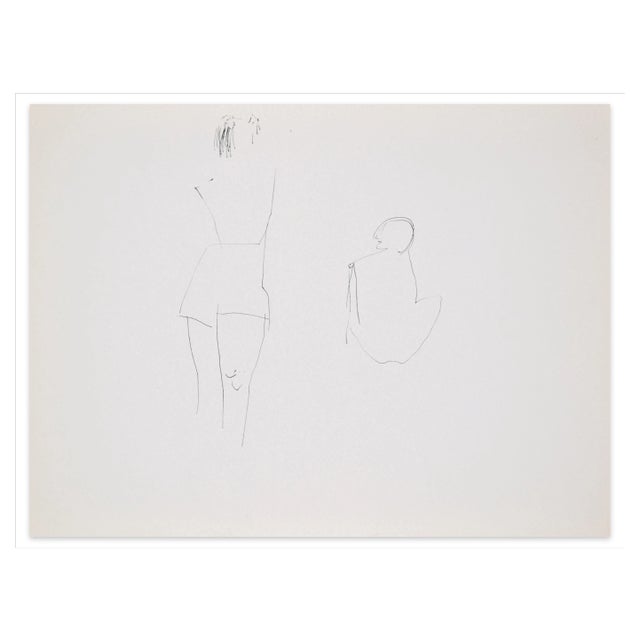Flor David, Figures, 1950s, Pen on Paper For Sale