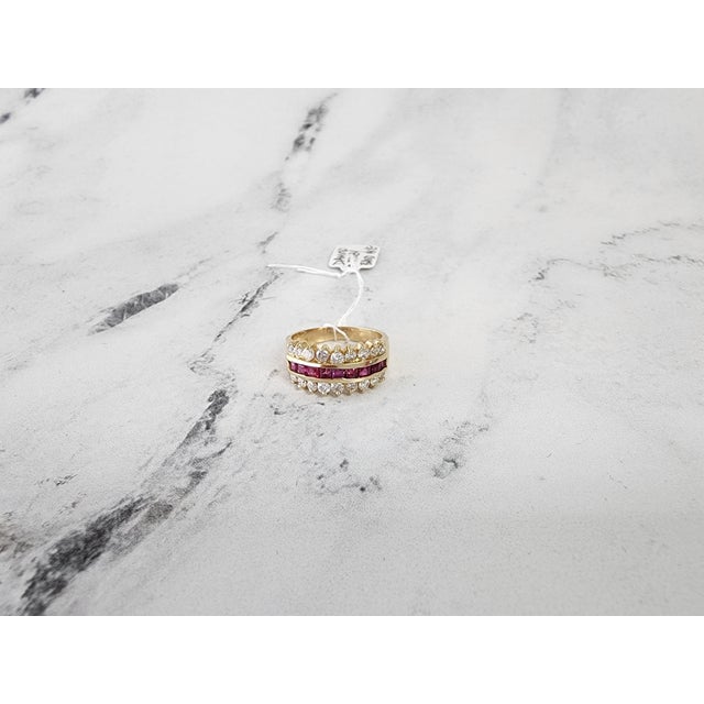2020s Ruby Diamond Wedding Band 1.55cttw 14K Yellow Gold, Size 8 For Sale - Image 5 of 5