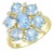 Nina Zhou Aquamarine Diamond Cocktail Ring in 14k Gold, size 5 For Sale