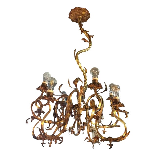 Louis XV Bronze Chandelier, 1870s For Sale