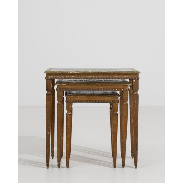 Wood Set of 3 Italian Florentine Nesting Tables, Circa 1960 For Sale - Image 7 of 14