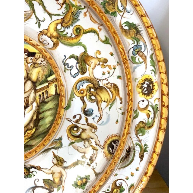 Mid 20th Century Italian Majolica Allegorical Charger by A. Deruta For Sale - Image 9 of 13